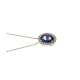 Oval blue sapphire necklace 0.57 ct diamonds 0.12 ct G-VS1