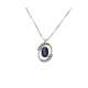 Oval blue sapphire necklace 0.44 ct diamonds 0.06 ct G-VS1