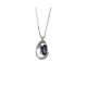 Oval blue sapphire necklace 0.44 ct diamonds 0.06 ct G-VS1