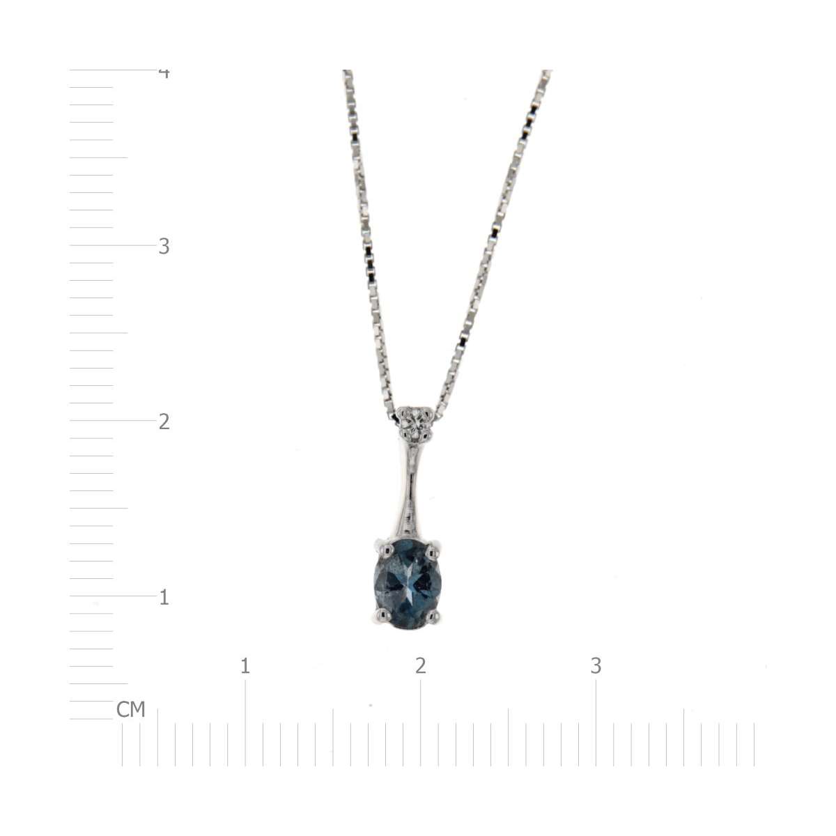 Collana con acquamarina carati 0.30 diamanti  0,02 G-VS1