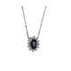 Collana zaffiro blu ovale ct 0,35 diamanti carati 0,12 G-VS1