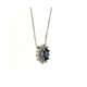 Oval blue sapphire necklace 0.35 ct diamonds 0.12 ct G-VS1