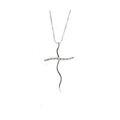 Cross necklace 0.08 carats diamonds G-VS1