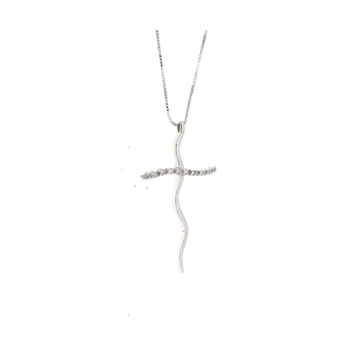 Cross necklace 0.08 carats diamonds G-VS1