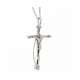 White gold crucifix with Jesus necklace for men 0.08 carats diamonds G-VVS1