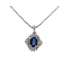 Collana zaffiro blu ct 1.08 diamanti carati 0,48 G-VS1