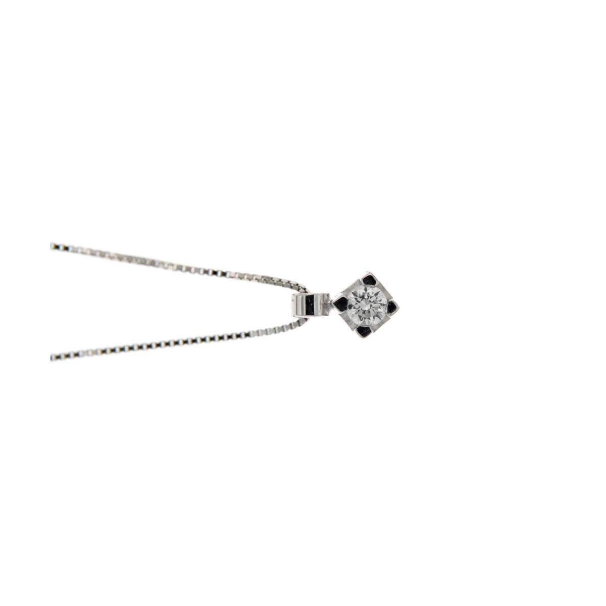 Solitaire necklace pendant carats diamond 0,07 G-VS1