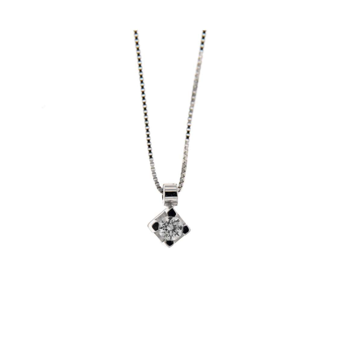 Collana punto luce con diamante ct. 0,07 G-VS1