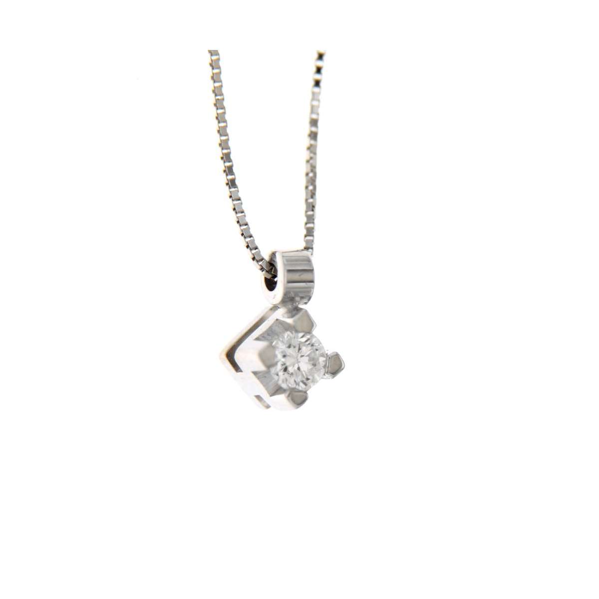 Solitaire necklace pendant carats diamond 0,07 G-VS1