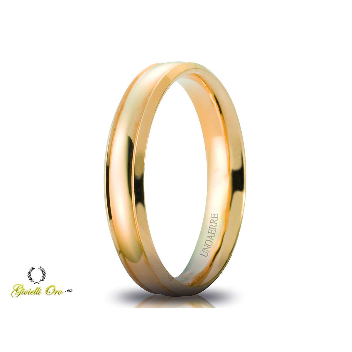 Yellow gold comfort fit wedding ring Orion