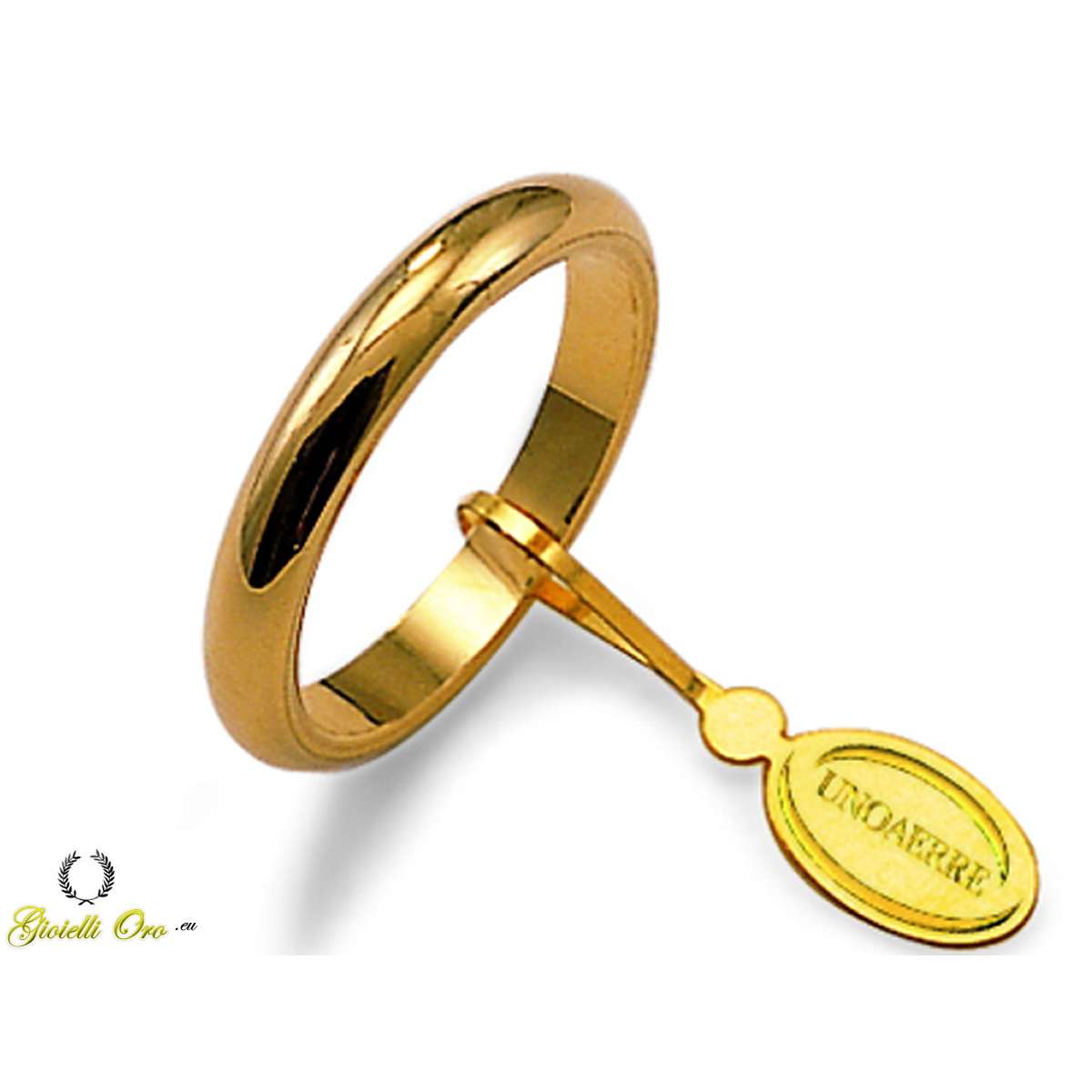 Yellow gold classic half-round wedding ring 4 gr