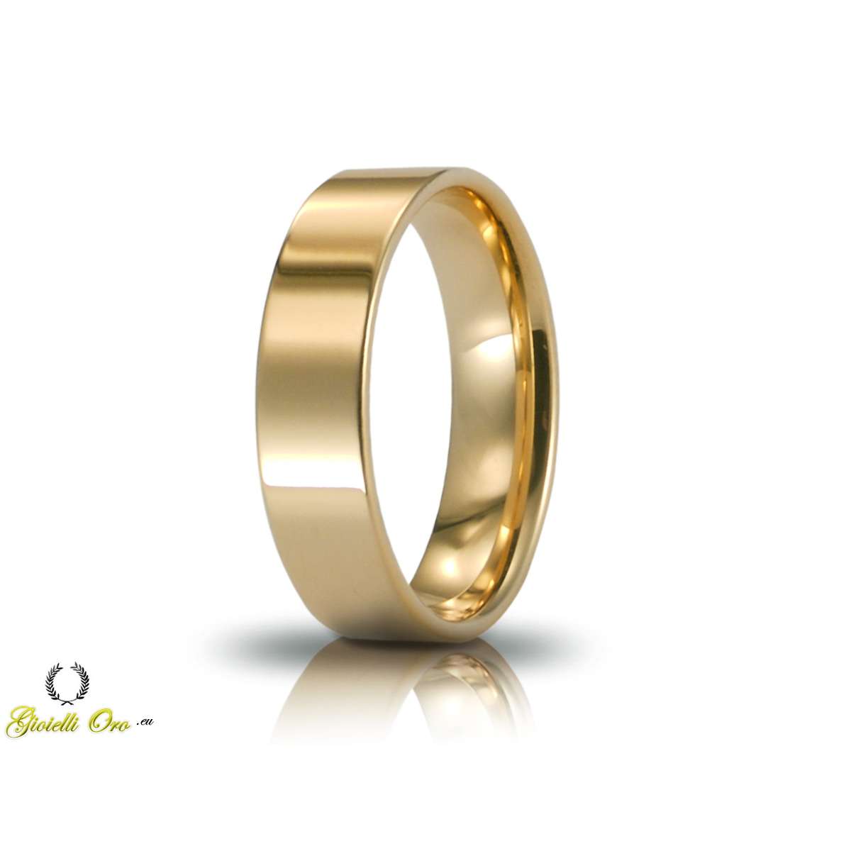 Yellow gold comfort fit wedding ring 5mm