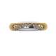 Wedding ring Dante and Beatrice white gold half moon diamond setting 0.13 carats G-VS1