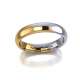 White and yellow gold handcrafted wedding ring Paolo and Francesca