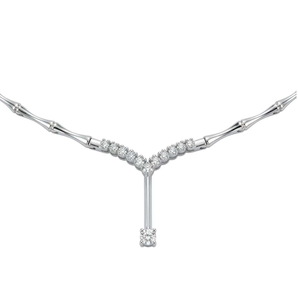 White gold semi-rigid choker 0.16 carats diamonds G-VVS1
