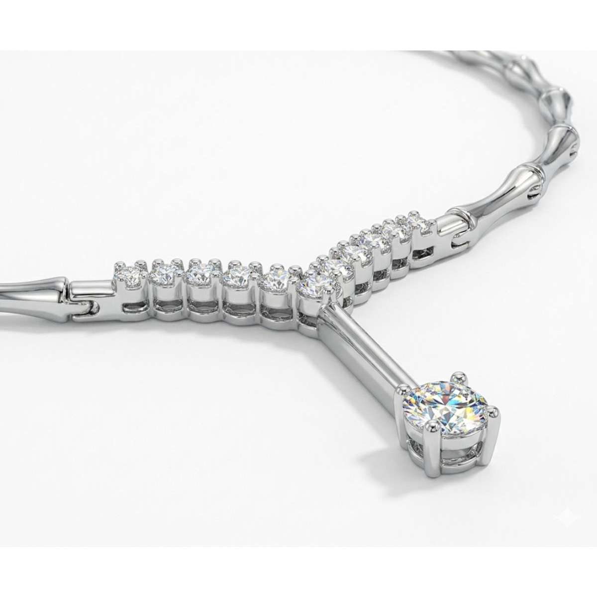 White gold semi-rigid choker 0.16 carats diamonds G-VVS1