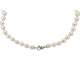 Pearl choker 8mm white gold central clasp 0.02 carats diamonds G-VS1