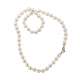 Pearl choker 8mm white gold central clasp 0.02 carats diamonds G-VS1