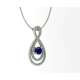 Collana infinito zaffiro blu ct 0.38 diamanti ct 0.21g-vs1