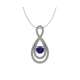 Collana infinito zaffiro blu ct 0.38 diamanti ct 0.21g-vs1