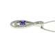 Woman's necklace pendant in the shape of infinity blue sapphire ct 0.38 ct 0.21g-vs1 diamonds