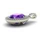 Pendant double band 0.60 carats diamonds G-VS1 central amethyst 6.15 cts.