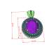 Pendant double band 0.60 carats diamonds G-VS1 central amethyst 6.15 cts.