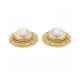 Lost wax casting yellow gold earrings mabe pearls 12.00 mm