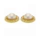 Lost wax casting yellow gold earrings mabe pearls 12.00 mm