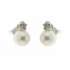 Earrings pearls 7.50mm 0.12 carats diamonds G-VS1 