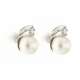 Earrings pearls 7.50mm 0.12 carats diamonds G-VS1 