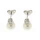 Earrings pearls 7.50mm 0.12 carats diamonds G-VS1 