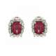 Earrings rubellite 2.50 cts. 0.84 carats diamonds G-VS1