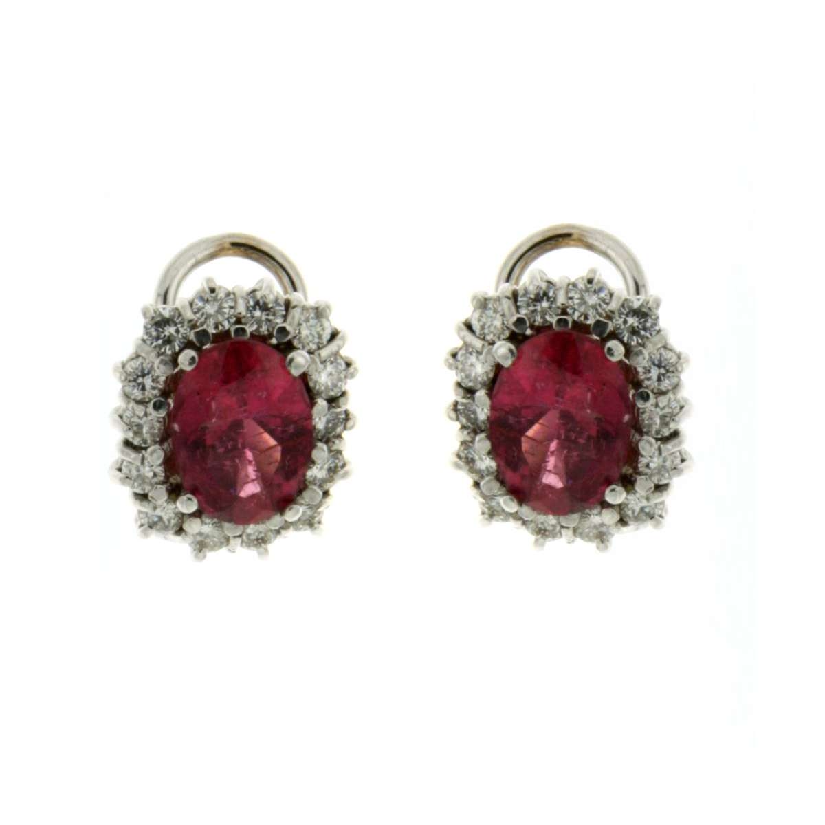 Orecchini con rubellite ct 2,50 e diamanti Ct.0.84 G-VS1