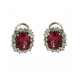 Earrings rubellite 2.50 cts. 0.84 carats diamonds G-VS1