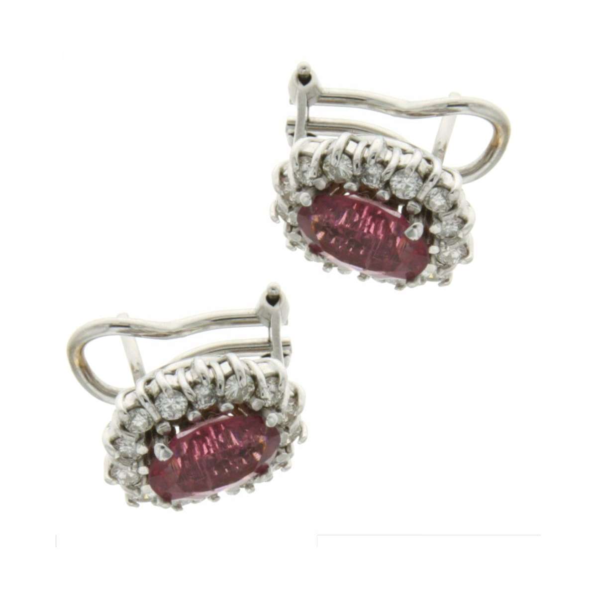 Orecchini con rubellite ct 2,50 e diamanti Ct.0.84 G-VS1