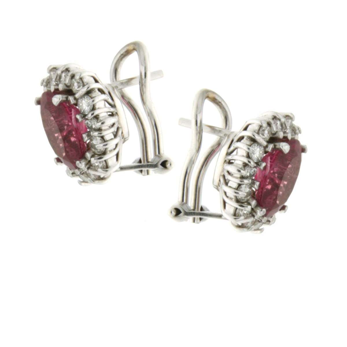 Orecchini con rubellite ct 2,50 e diamanti Ct.0.84 G-VS1