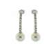 Earrings gray pearls 8.50 mm 0.42 carats diamonds G-VS1