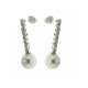 Earrings gray pearls 8.50 mm 0.42 carats diamonds G-VS1