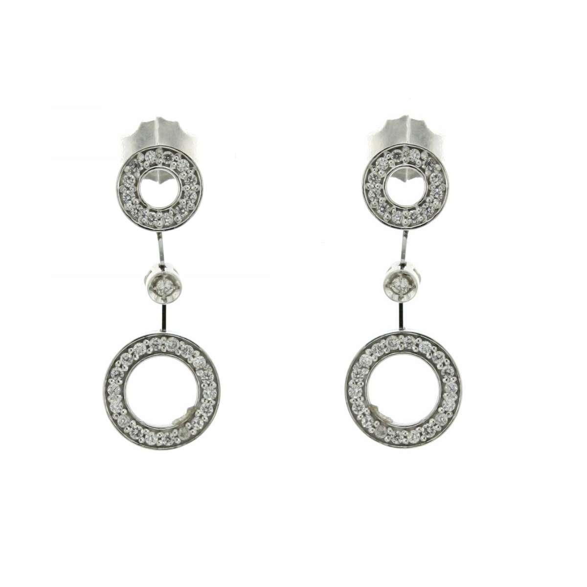 Dangling earrings 0.34 carats diamonds G-VS1
