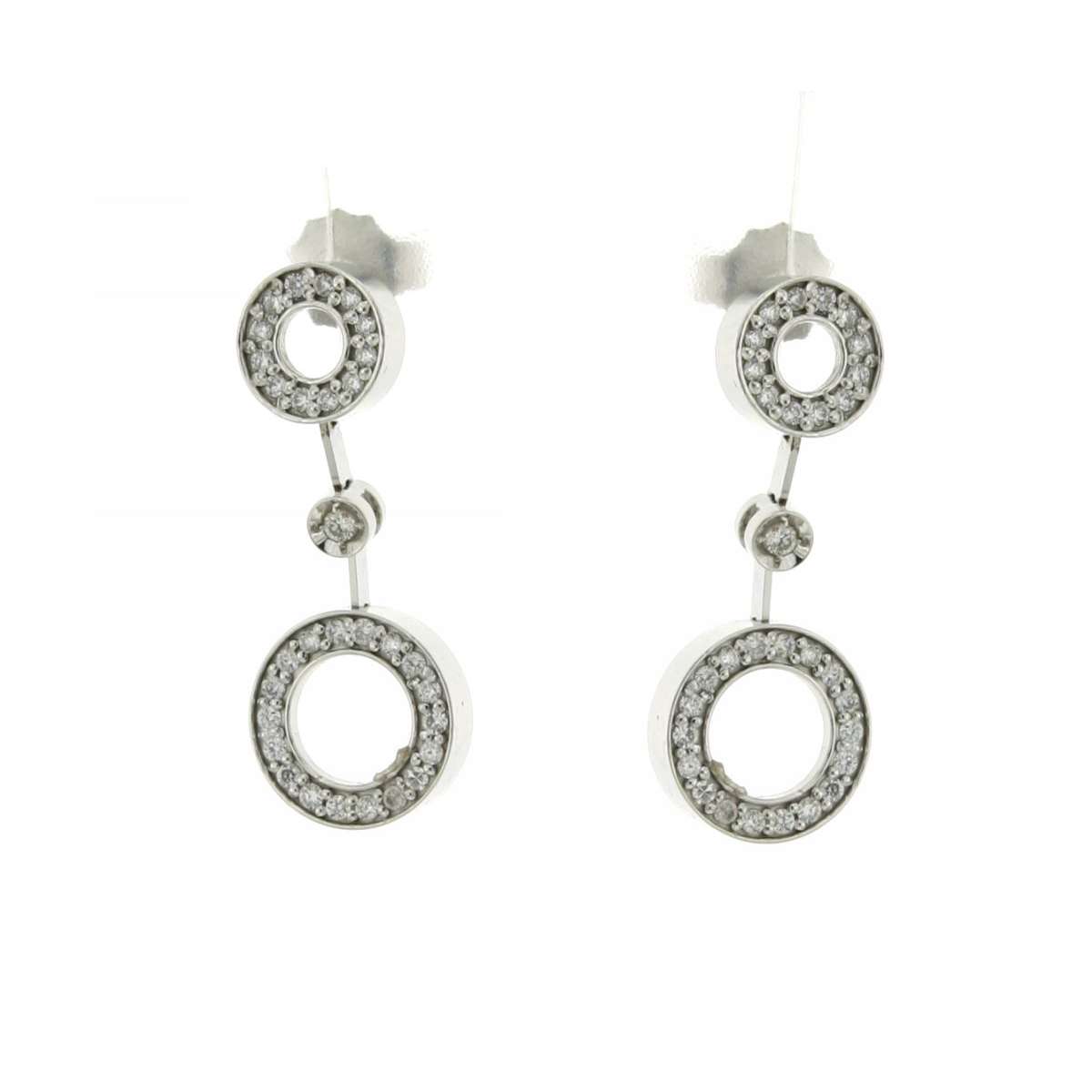 Dangling earrings 0.34 carats diamonds G-VS1