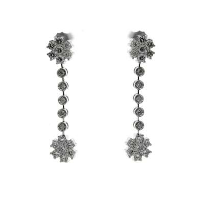 Dangling earrings 2.26 carats selected diamonds F-VVS1 