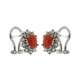 Rose-cut earrings coral 2.20 cts. 0.52 carats diamonds G-VS1