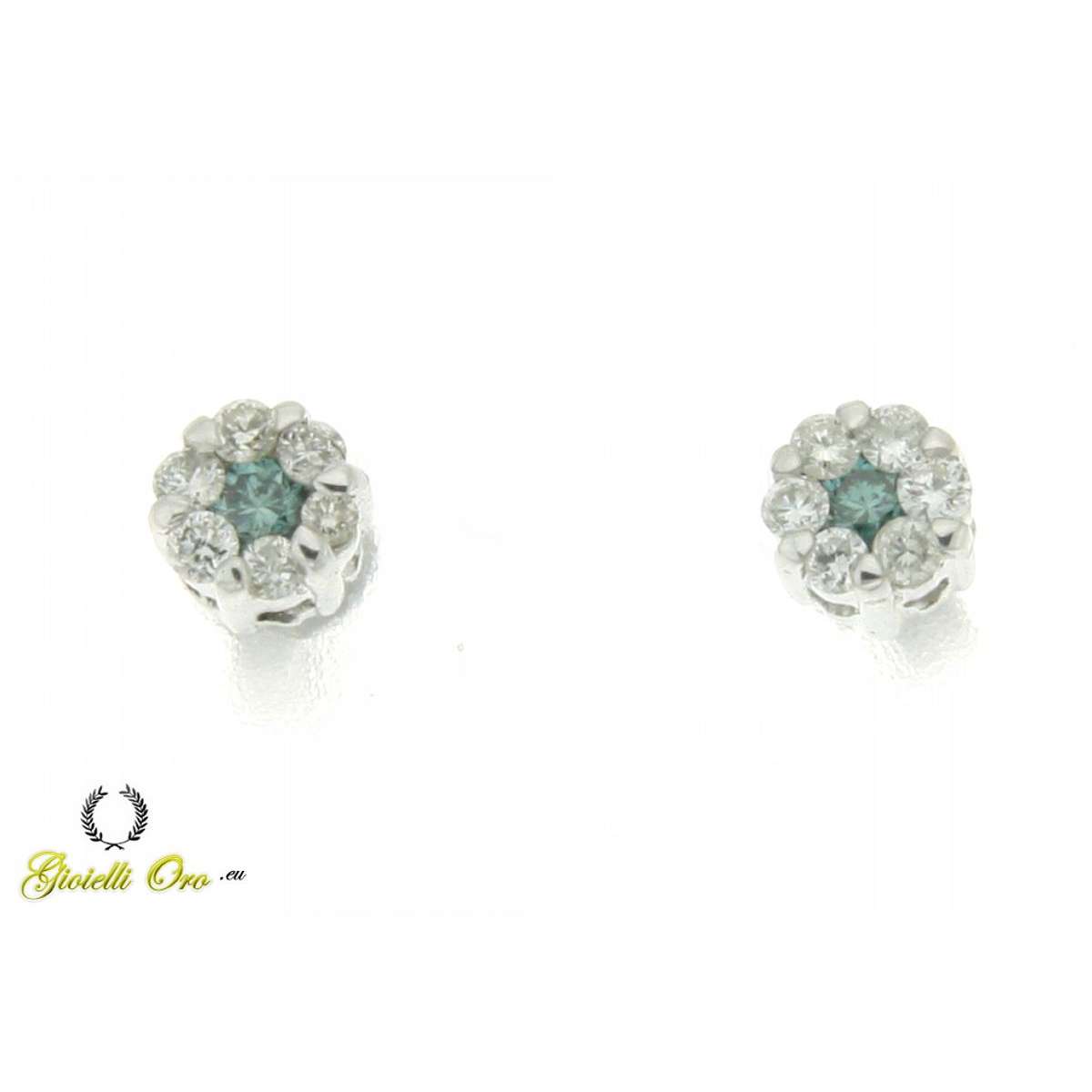 Orecchini punto luce con diamanti e fancy color carati 0,43 G-VS1