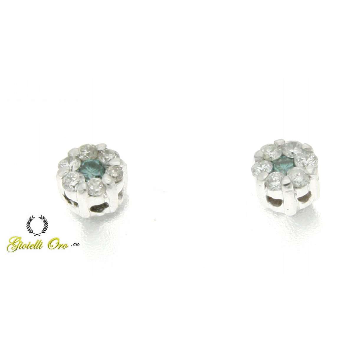 Orecchini punto luce con diamanti e fancy color carati 0,43 G-VS1