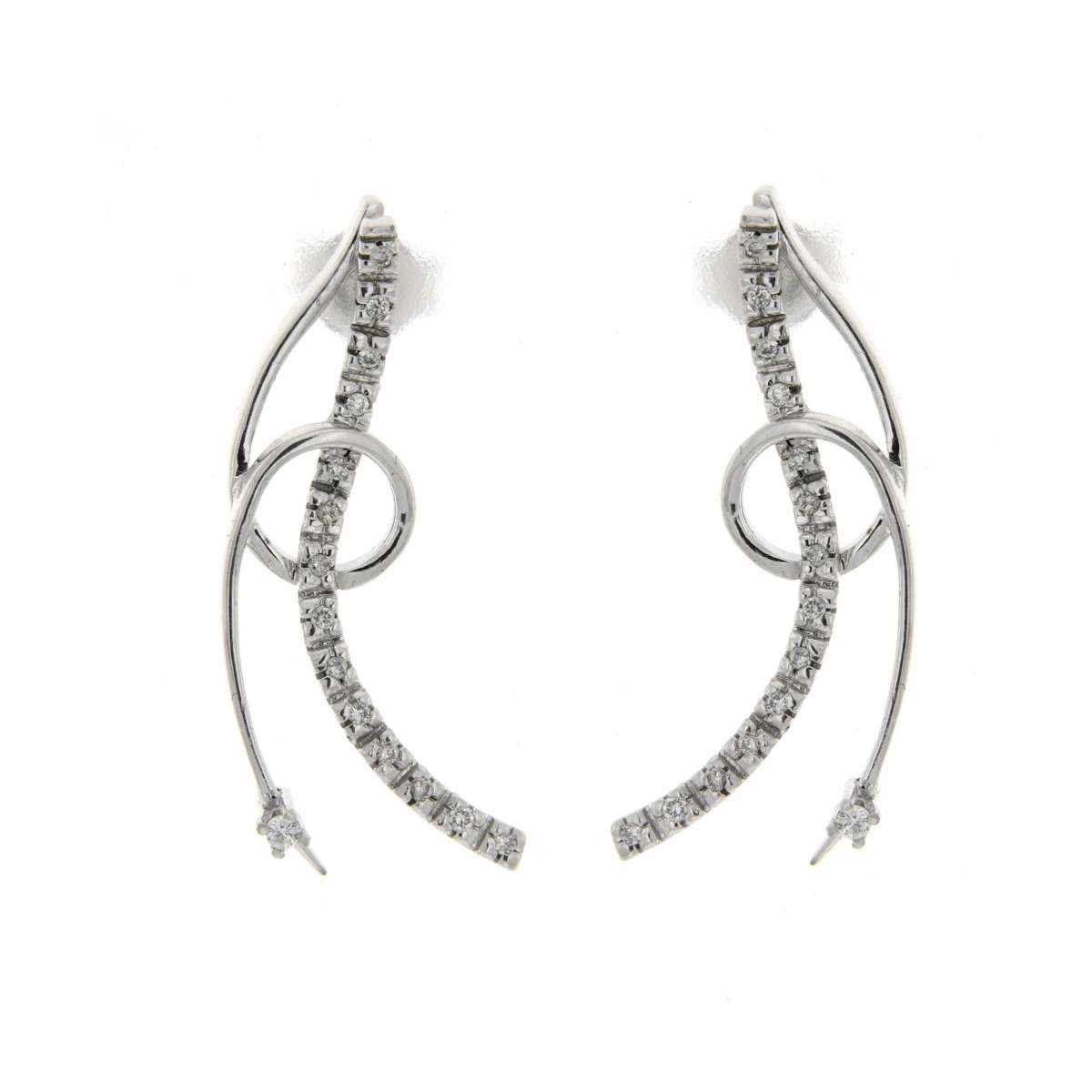 Fancy curl earrings 0.16 carats diamonds G-VS1