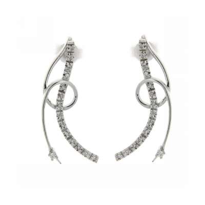 Fancy curl earrings 0.16 carats diamonds G-VS1