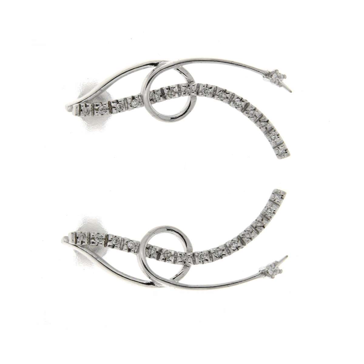 Fancy curl earrings 0.16 carats diamonds G-VS1