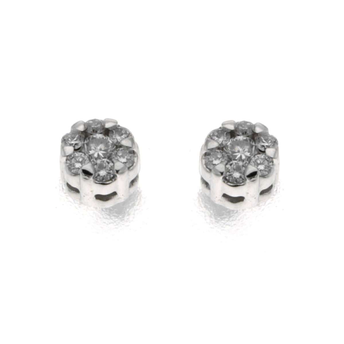Fancy solitaire concealed embedded stud earrings 0.30 carats diamonds G-VS1