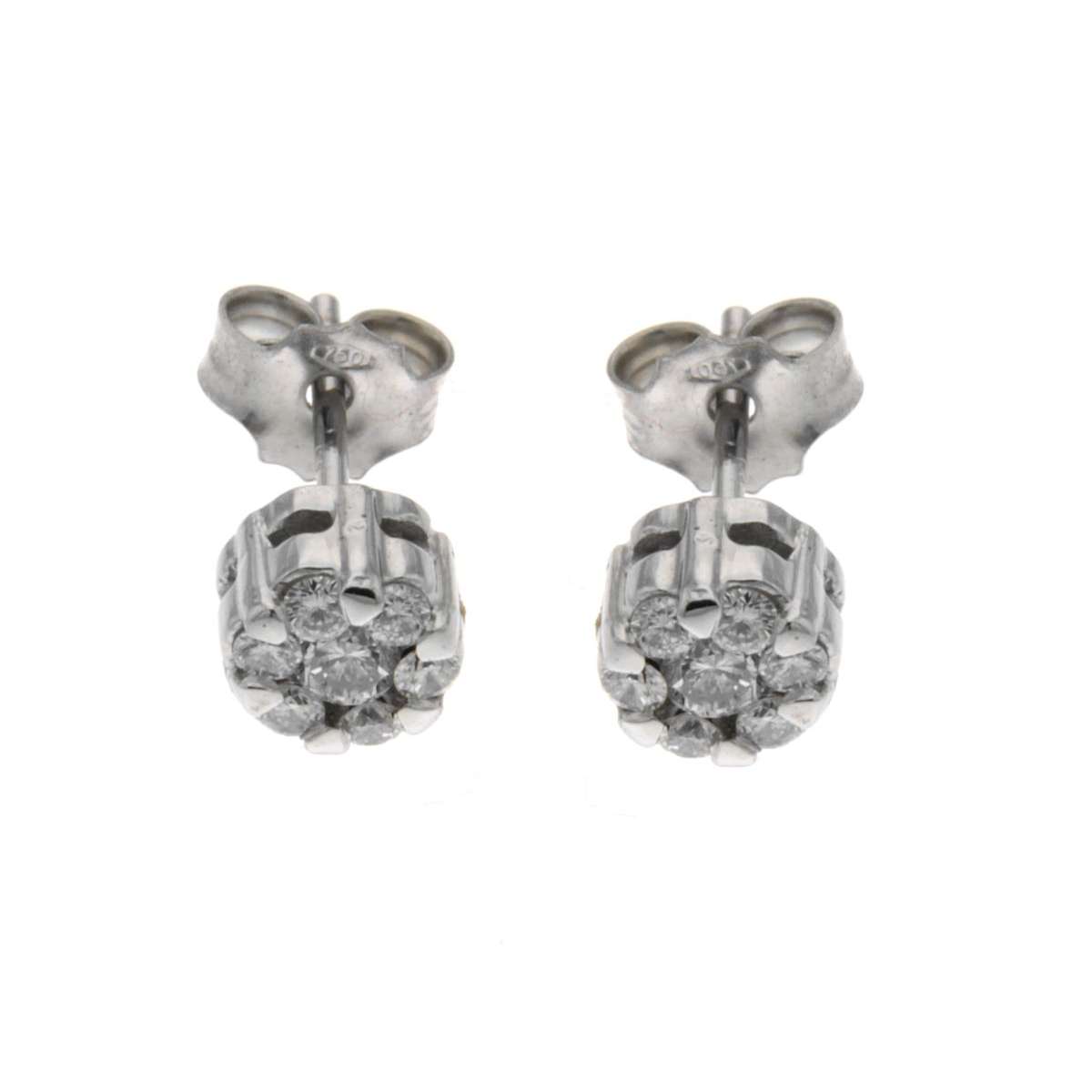 Fancy solitaire concealed embedded stud earrings 0.30 carats diamonds G-VS1